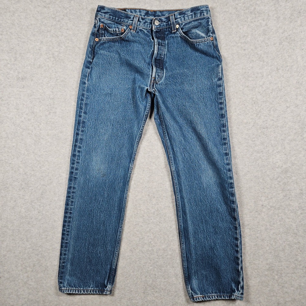 Vintage Levi's Men 34x33 Blue Denim Jeans 501xx Straight Button Fly (Fits 32x30)